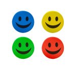 Borrador liderpapel pizarra blanca redondo 5 cm diametro magnetico cara smiley colores surtidos