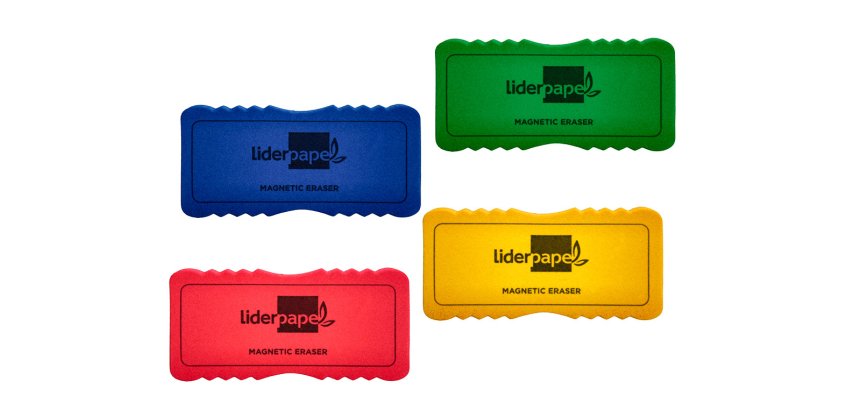 Borrador liderpapel pizarra blanca magnetico colores surtidos 130x60 mm