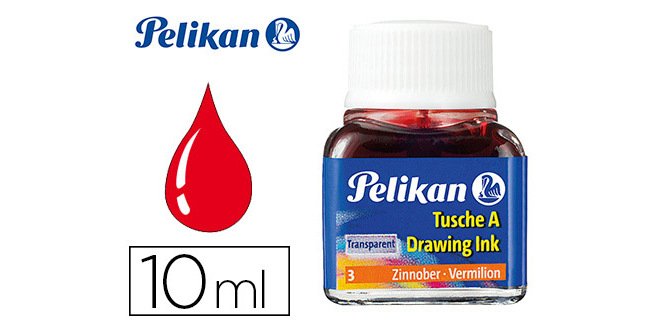 Tinta china pelikan bermellon bote de 10 ml