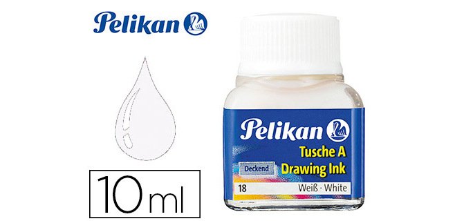 Tinta china pelikan blanco bote de 10 ml