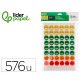 Gomets escolar liderpapel caras bolsa de 12 hojas 48 caras por hoja colores surtidos