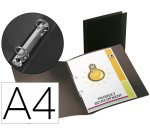 Carpeta liderpapel 2 anillas mixtas mini 15 mm polipropileno din a4 negro opaco