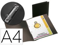 Carpeta liderpapel 2 anillas mixtas mini 15 mm polipropileno din a4 negro opaco