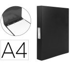 Carpeta liderpapel 4 anillas 25 mm mixtas polipropileno din a4 negro opaco