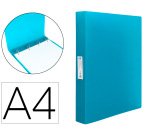Carpeta liderpapel 4 anillas 25 mm mixtas polipropileno din a4 celeste opaco