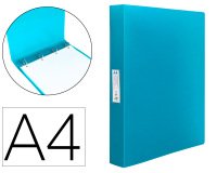 Carpeta liderpapel 4 anillas 25 mm mixtas polipropileno din a4 celeste opaco