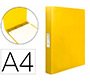Carpeta liderpapel 4 anillas 25 mm mixtas polipropileno din a4 amarillo fluor opaco