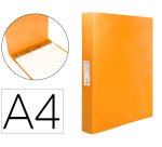 Carpeta liderpapel 4 anillas 25 mm mixtas polipropileno din a4 naranja fluor opaco