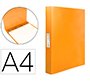 Carpeta liderpapel 4 anillas 25 mm mixtas polipropileno din a4 naranja fluor opaco