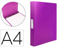 Carpeta liderpapel 4 anillas 25 mm mixtas polipropileno din a4 lavanda opaco