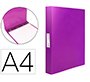 Carpeta liderpapel 4 anillas 25 mm mixtas polipropileno din a4 lavanda opaco