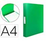 Carpeta liderpapel 4 anillas 25 mm mixtas polipropileno din a4 verde manzana opaco