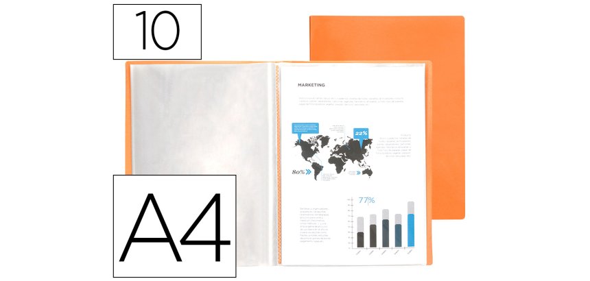 Carpeta liderpapel escaparate fundas polipropileno traslucida din a4