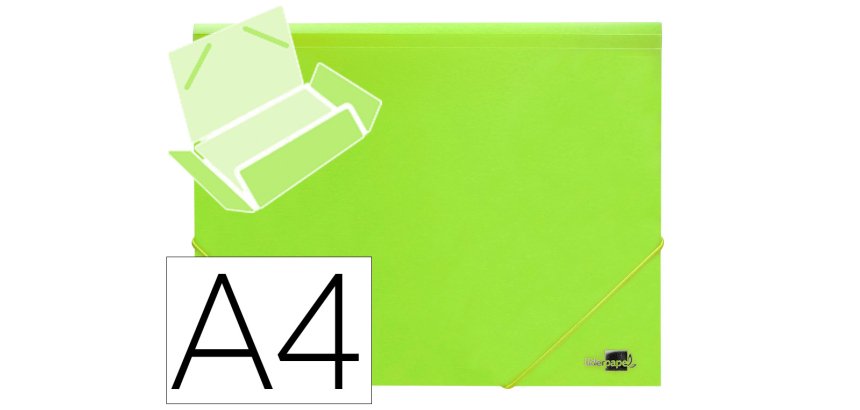 Carpeta liderpapel gomas solapas polipropileno din a4 amarillo fluor opaco