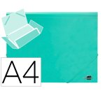 Carpeta liderpapel gomas tres solapas polipropileno din a4 color verde opaco