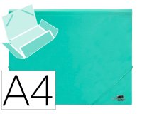 Carpeta liderpapel gomas tres solapas polipropileno din a4 color verde opaco