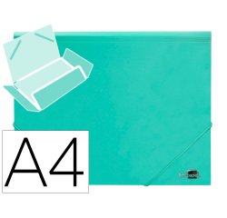 Carpeta liderpapel gomas tres solapas polipropileno din a4 color verde opaco