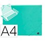 Carpeta liderpapel gomas tres solapas polipropileno din a4 color verde opaco