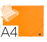 Carpeta liderpapel gomas tres solapas polipropileno din a4 color naranja opaco