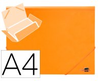 Carpeta liderpapel gomas tres solapas polipropileno din a4 color naranja opaco