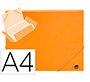 Carpeta liderpapel gomas tres solapas polipropileno din a4 color naranja opaco