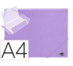 Carpeta liderpapel gomas tres solapas polipropileno din a4 color lavanda opaco