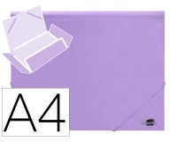 Carpeta liderpapel gomas tres solapas polipropileno din a4 color lavanda opaco