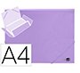 Carpeta liderpapel gomas tres solapas polipropileno din a4 color lavanda opaco