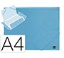 Carpeta liderpapel gomas tres solapas polipropileno din a4 color celeste opaco