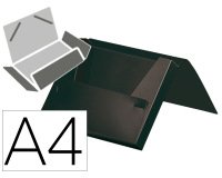 Carpeta liderpapel portadocumentos gomas polipropileno din a4 negro opaco lomo 25 mm