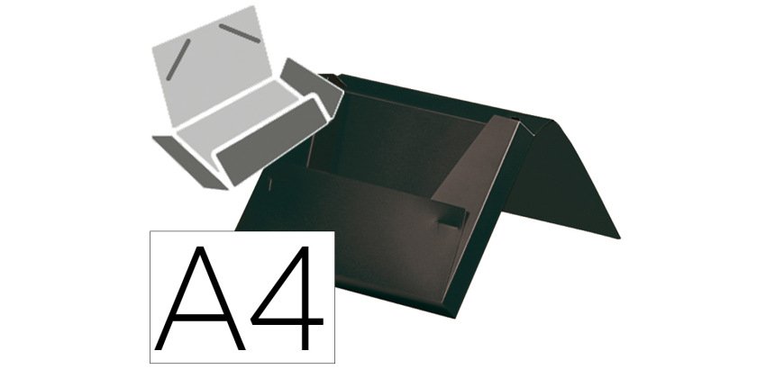 Carpeta liderpapel portadocumentos gomas polipropileno din a4 negro opaco lomo 25 mm