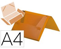 Carpeta liderpapel portadocumentos gomas polipropileno din a4 naranja fluor lomo 25 mm
