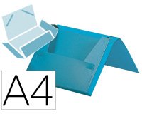 Carpeta liderpapel portadocumentos gomas polipropileno din a4 celeste opaco lomo 25 mm
