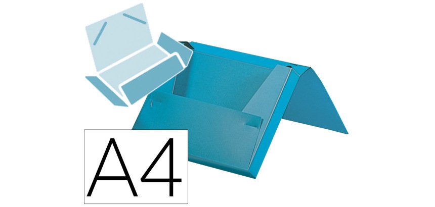 Carpeta liderpapel portadocumentos gomas polipropileno din a4 celeste opaco lomo 25 mm