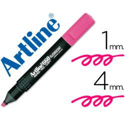 Rotulador artline fluorescente ek-660 rosa punta biselada