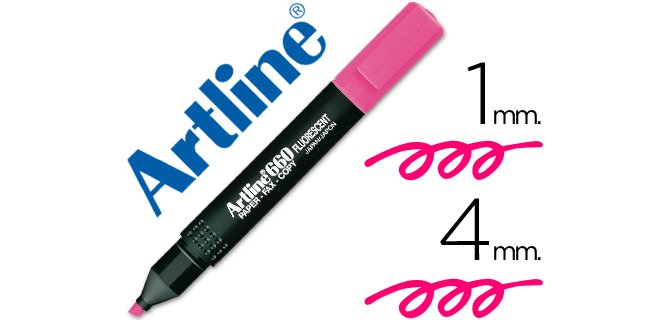Rotulador artline fluorescente ek-660 rosa punta biselada