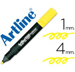 Rotulador artline fluorescente ek-660 amarillo punta biselada