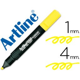 Rotulador artline fluorescente ek-660 amarillo punta biselada