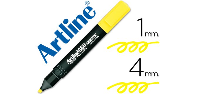 Rotulador artline fluorescente ek-660 amarillo punta biselada