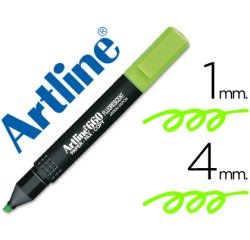 Rotulador artline fluorescente ek-660 verde punta biselada