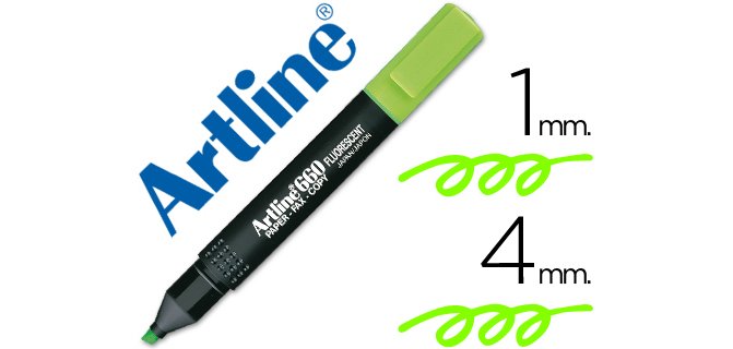 Rotulador artline fluorescente ek-660 verde punta biselada