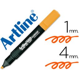 Rotulador artline fluorescente ek-660 naranja punta biselada