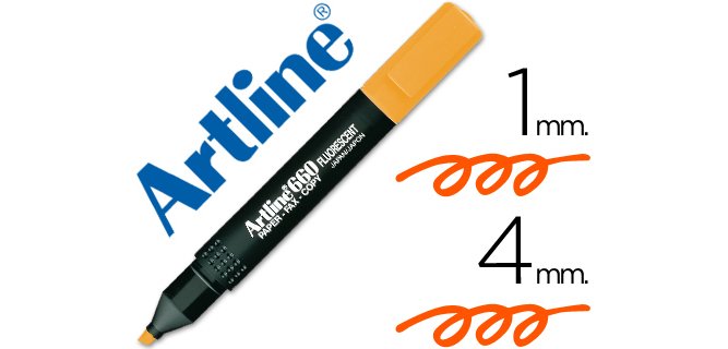 Rotulador artline fluorescente ek-660 naranja punta biselada