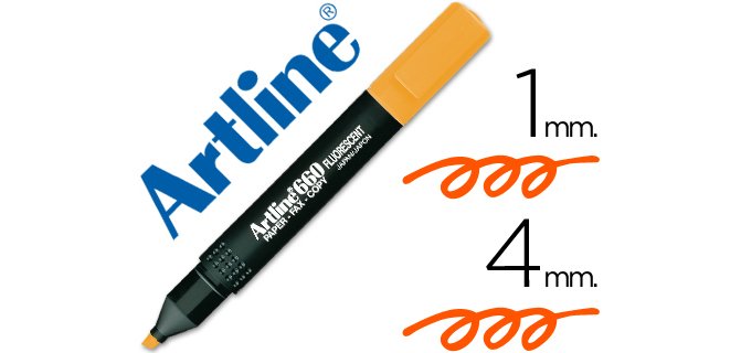 Rotulador artline fluorescente ek-660 naranja punta biselada