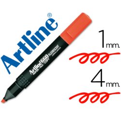 Rotulador artline fluorescente ek-660 rojo punta biselada