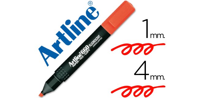 Rotulador artline fluorescente ek-660 rojo punta biselada