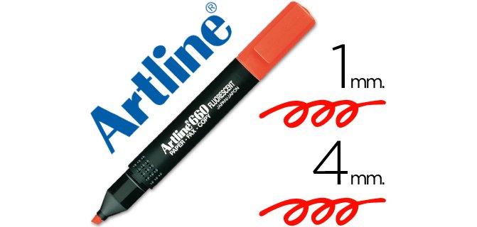 Rotulador artline fluorescente ek-660 rojo punta biselada