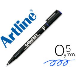 Rotulador artline retroproyeccion punta fibra permanente ek-853 azul -punta redonda 0.5 mm