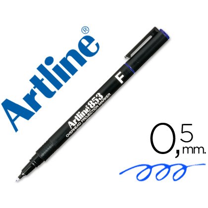 Rotulador artline retroproyeccion punta fibra permanente ek-853 azul -punta redonda 0.5 mm