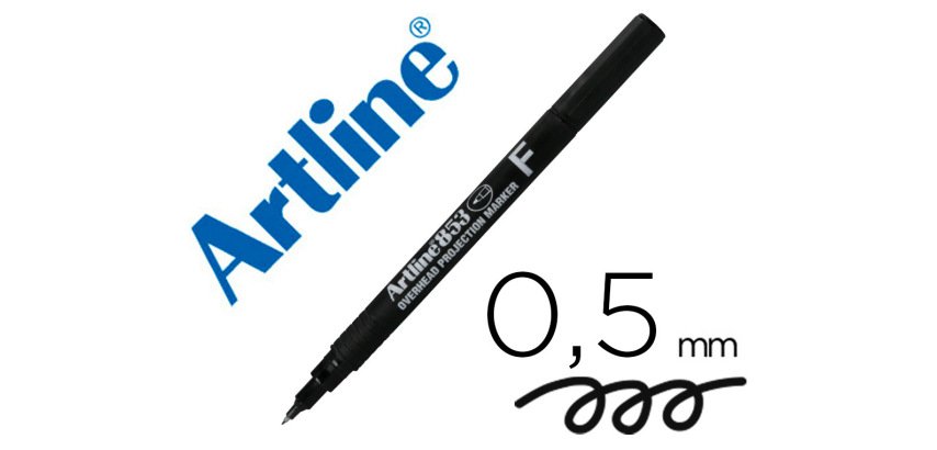 Rotulador artline retroproyeccion punta fibra permanente ek-853 negro -punta redonda 0.5 mm